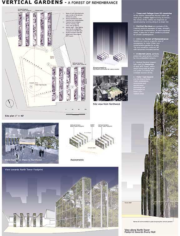 World Trade Center Memorial Competition 2003, Vertical Gardens - a Forest of Remembrance